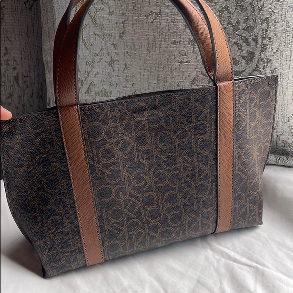 Calvin Klein Monogram Brown Tote - Picture 2 of 14
